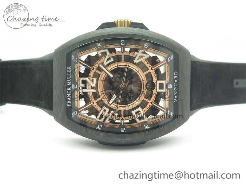 Vanguard Racing Carbon TWF Best Edition Red Skeleton Dial on Black Rubber Strap NH35A