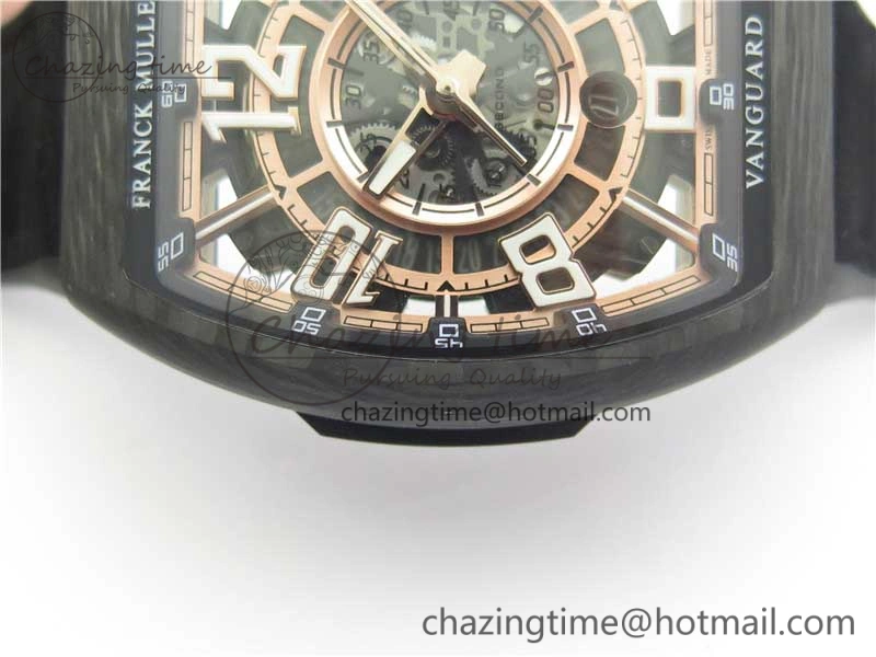 Vanguard Racing Carbon TWF Best Edition Red Skeleton Dial on Black Rubber Strap NH35A