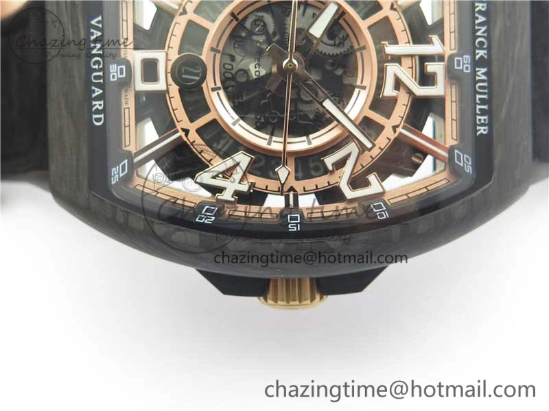 Vanguard Racing Carbon TWF Best Edition Red Skeleton Dial on Black Rubber Strap NH35A