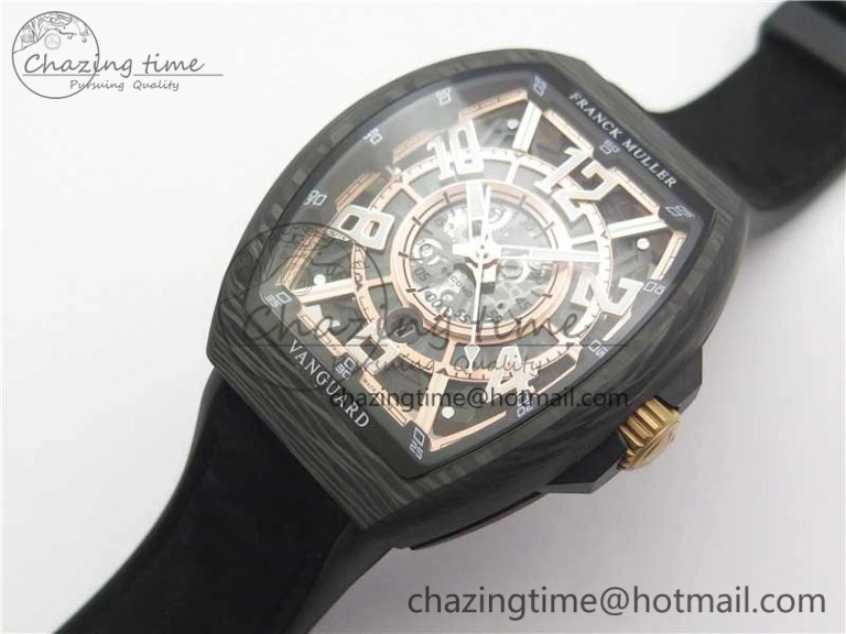 Vanguard Racing Carbon TWF Best Edition Red Skeleton Dial on Black Rubber Strap NH35A