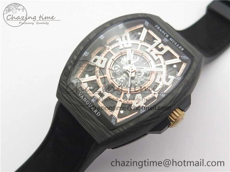 Vanguard Racing Carbon TWF Best Edition Red Skeleton Dial on Black Rubber Strap NH35A
