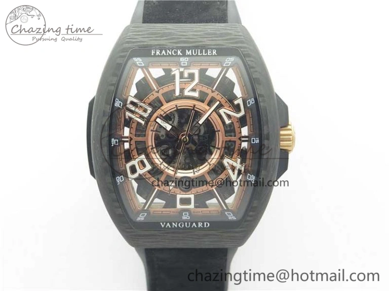 Vanguard Racing Carbon TWF Best Edition Red Skeleton Dial on Black Rubber Strap NH35A