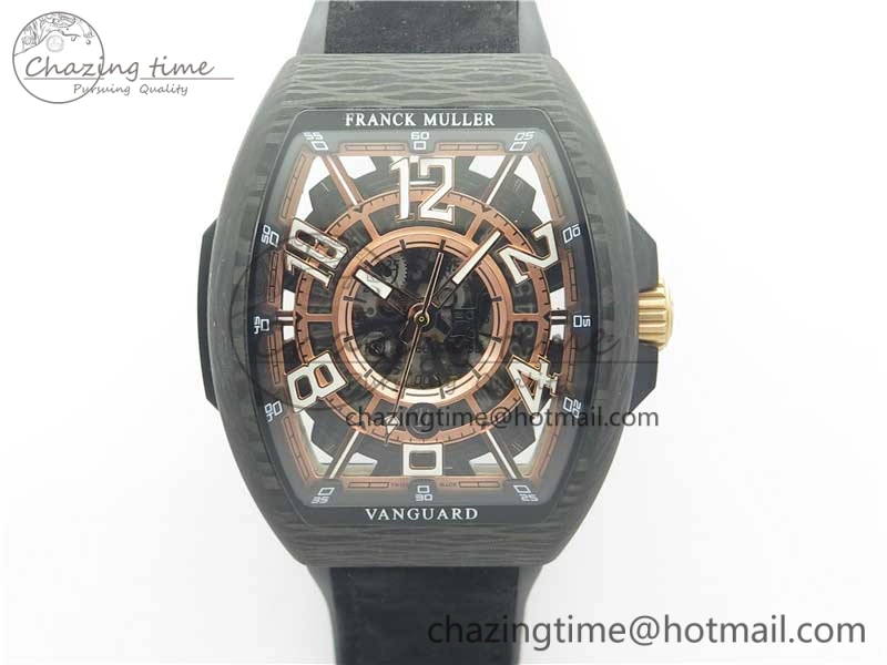 Vanguard Racing Carbon TWF Best Edition Red Skeleton Dial on Black Rubber Strap NH35A