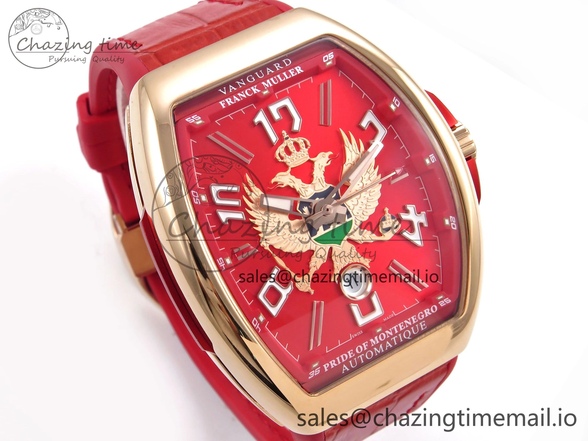 Vanguard Racing Montenegro RG ABF Best Edition Red Dial on Red Leather Strap A2824