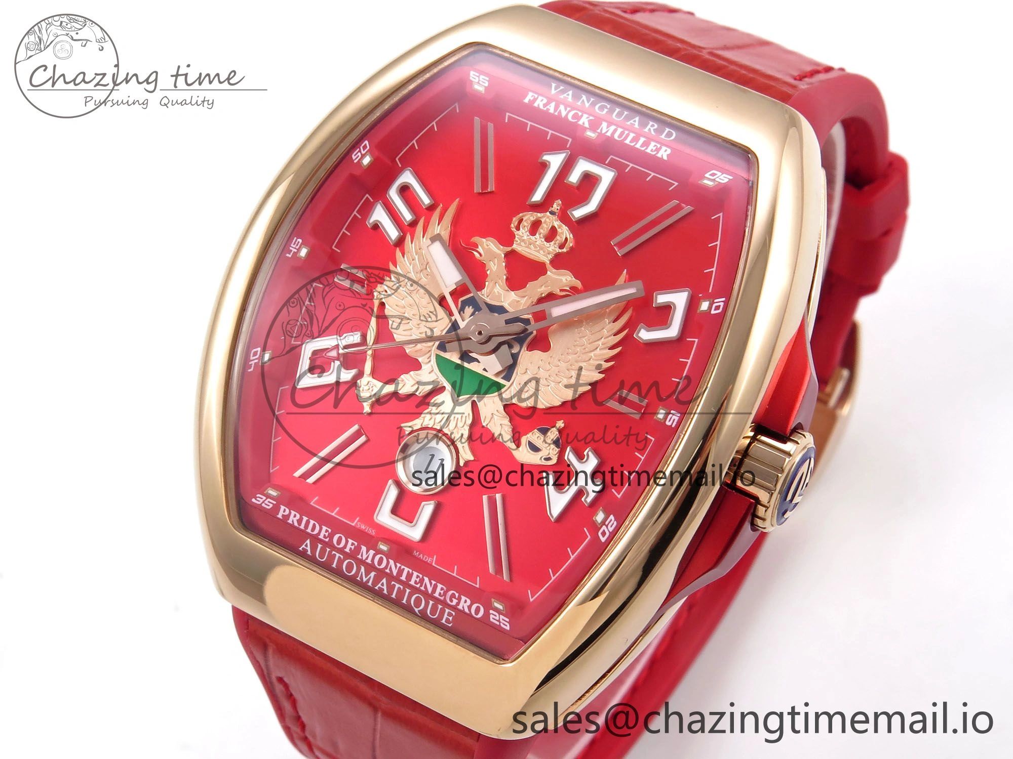 Vanguard Racing Montenegro RG ABF Best Edition Red Dial on Red Leather Strap A2824