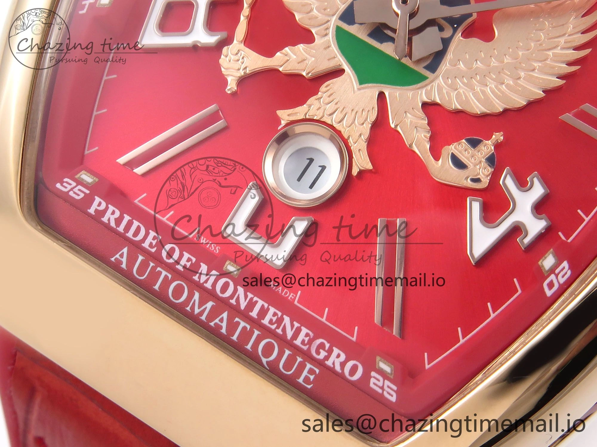 Vanguard Racing Montenegro RG ABF Best Edition Red Dial on Red Leather Strap A2824