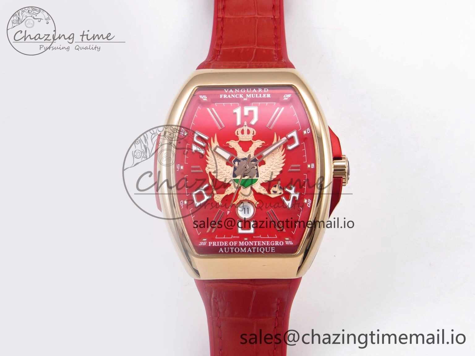 Vanguard Racing Montenegro RG ABF Best Edition Red Dial on Red Leather Strap A2824