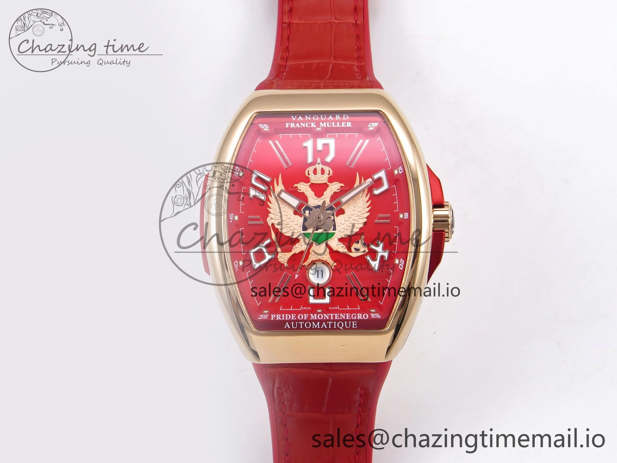 Vanguard Racing Montenegro RG ABF Best Edition Red Dial on Red Leather Strap A2824