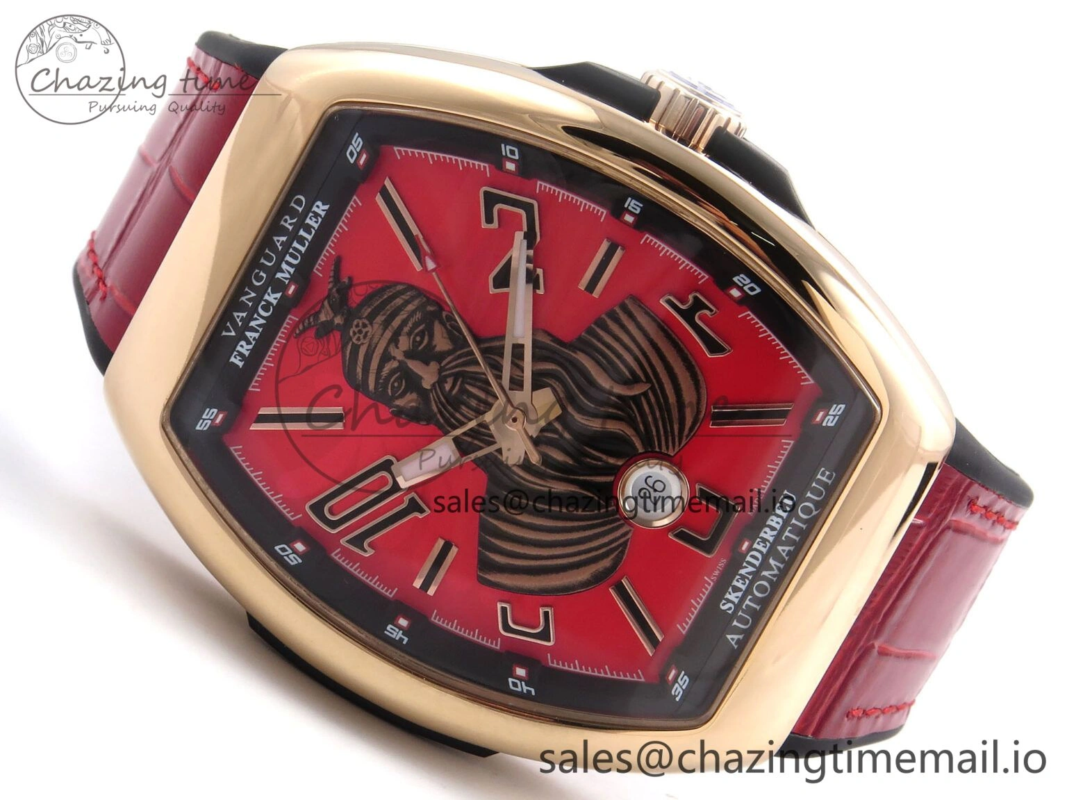 Vanguard Skenderbeu RG ABF Best Edition Red Dial on Red Leather Strap A2824