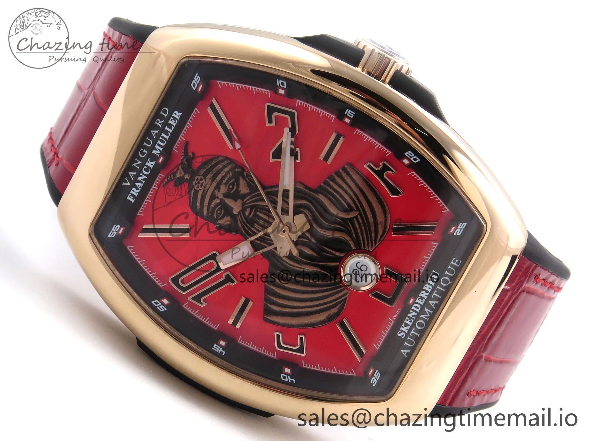 Vanguard Skenderbeu RG ABF Best Edition Red Dial on Red Leather Strap A2824