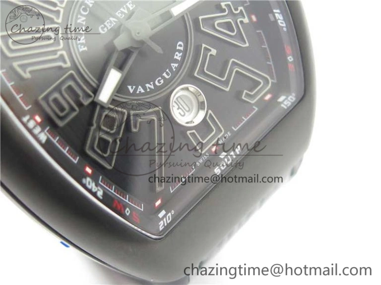 Vanguard V45 All Black DLC ZF 1:1 Best Edition Black Dial on Black Rubber Strap MIYOTA 9015