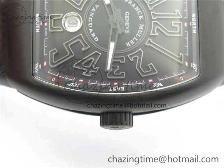 Vanguard V45 All Black DLC ZF 1:1 Best Edition Black Dial on Black Rubber Strap MIYOTA 9015
