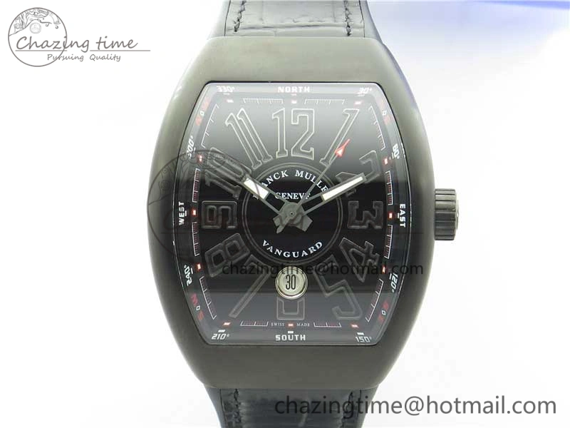 Vanguard V45 All Black DLC ZF 1:1 Best Edition Black Dial on Black Rubber Strap MIYOTA 9015