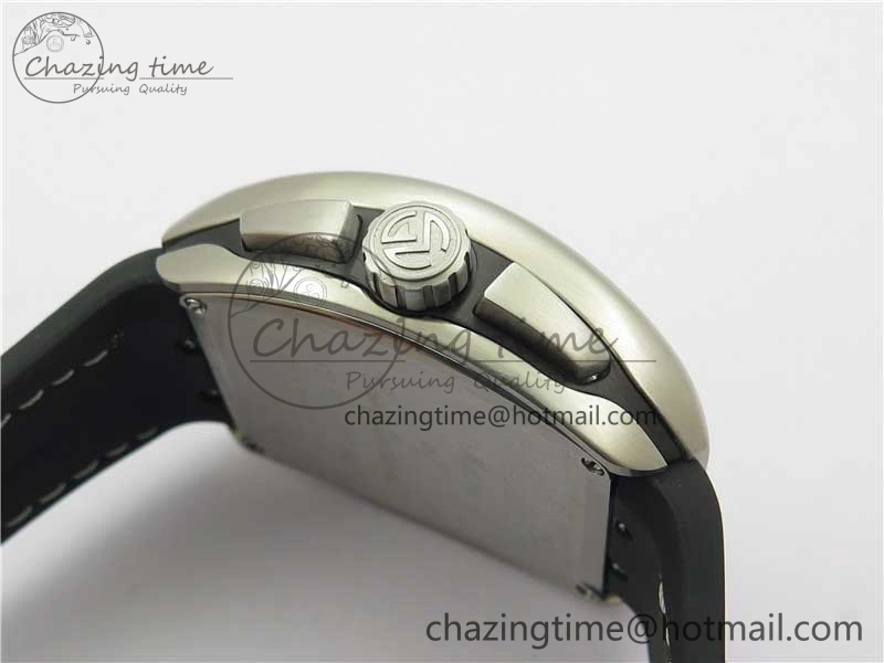 Vanguard V45 Chrono Brushed SS ABF Best Edition Black Dial on Rubber Strap A7750