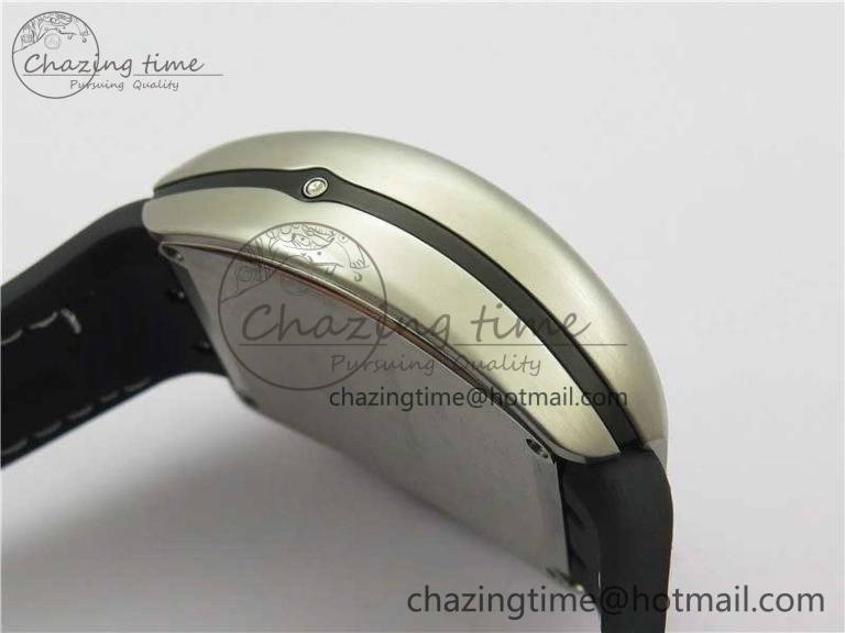 Vanguard V45 Chrono Brushed SS ABF Best Edition Black Dial on Rubber Strap A7750