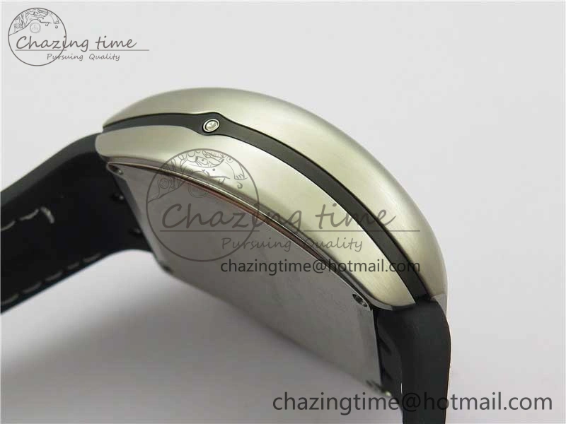 Vanguard V45 Chrono Brushed SS ABF Best Edition Black Dial on Rubber Strap A7750