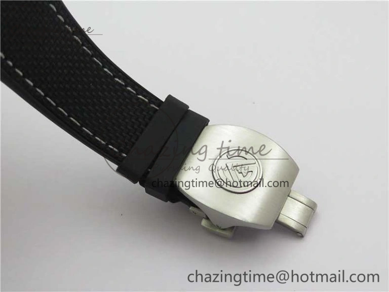 Vanguard V45 Chrono Brushed SS ABF Best Edition Black Dial on Rubber Strap A7750