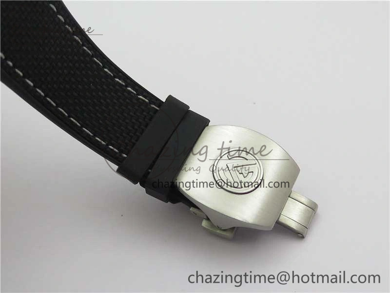 Vanguard V45 Chrono Brushed SS ABF Best Edition Black Dial on Rubber Strap A7750