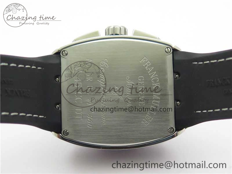 Vanguard V45 Chrono Brushed SS Pave Crystals ABF Best Edition Black Dial on Rubber Strap A7750