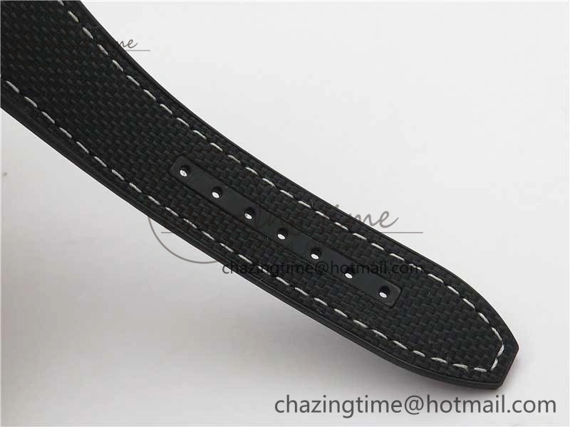 Vanguard V45 Chrono Brushed SS Pave Crystals ABF Best Edition Black Dial on Rubber Strap A7750