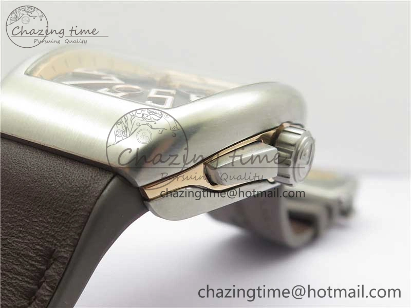 Vanguard V45 Chrono Brushed SS RG ABF Best Edition Gray Dial on Gummy Strap A7750