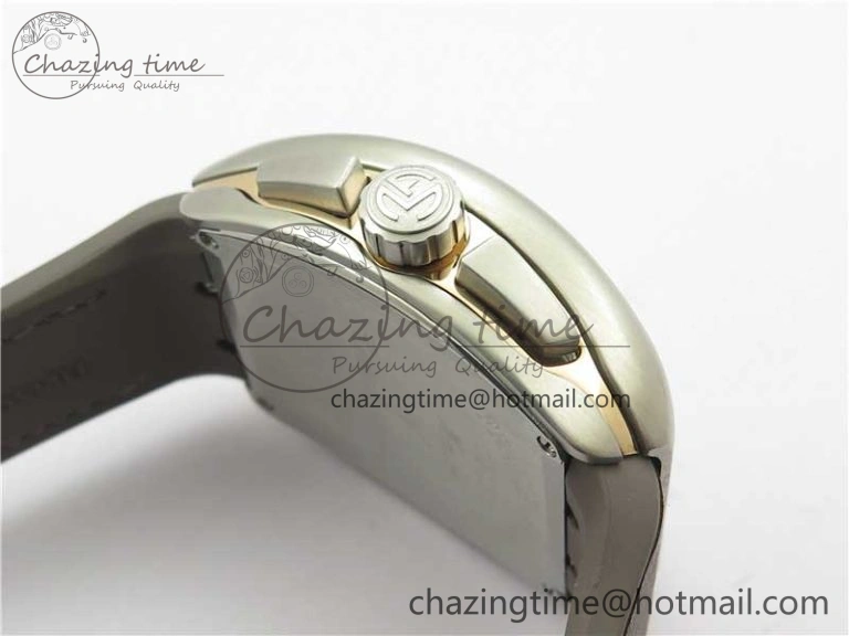 Vanguard V45 Chrono Brushed SS RG ABF Best Edition Gray Dial on Gummy Strap A7750