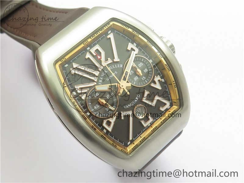 Vanguard V45 Chrono Brushed SS RG ABF Best Edition Gray Dial on Gummy Strap A7750