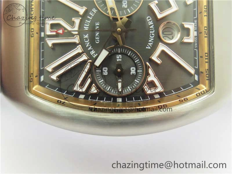 Vanguard V45 Chrono Brushed SS RG ABF Best Edition Gray Dial on Gummy Strap A7750