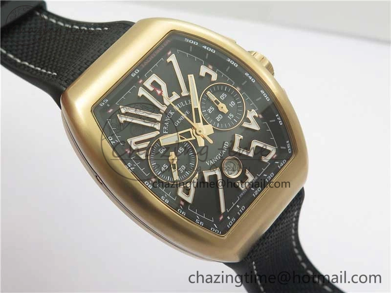 Vanguard V45 Chrono RG ABF Best Edition Black Dial on Rubber Strap A7750