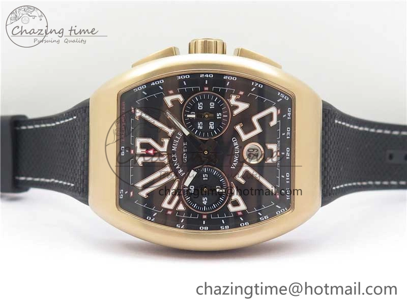 Vanguard V45 Chrono RG ABF Best Edition Black Dial on Rubber Strap A7750
