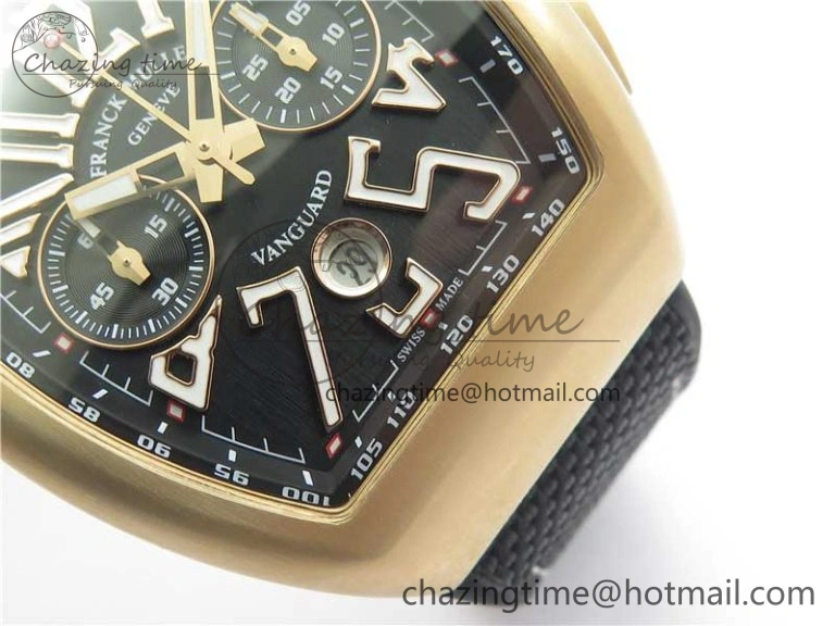 Vanguard V45 Chrono RG ABF Best Edition Black Dial on Rubber Strap A7750