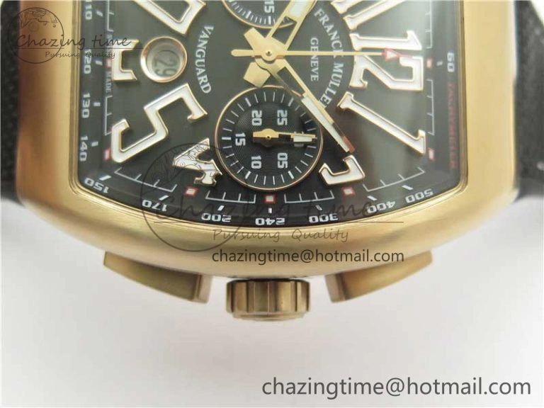 Vanguard V45 Chrono RG ABF Best Edition Black Dial on Rubber Strap A7750