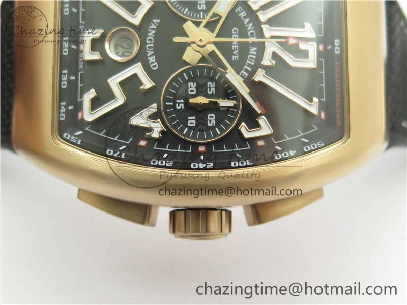 Vanguard V45 Chrono RG ABF Best Edition Black Dial on Rubber Strap A7750