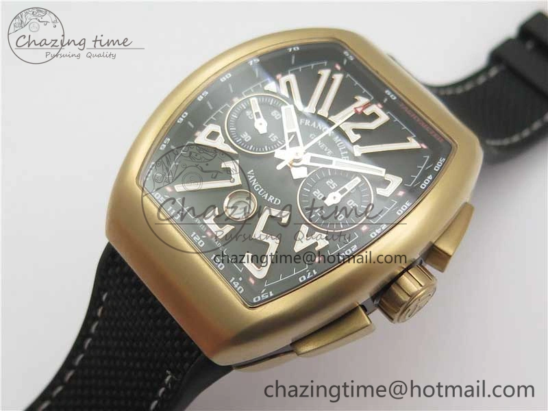 Vanguard V45 Chrono RG ABF Best Edition Black Dial on Rubber Strap A7750