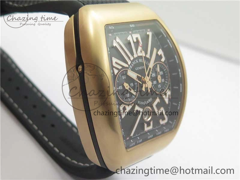 Vanguard V45 Chrono RG ABF Best Edition Black Dial on Rubber Strap A7750