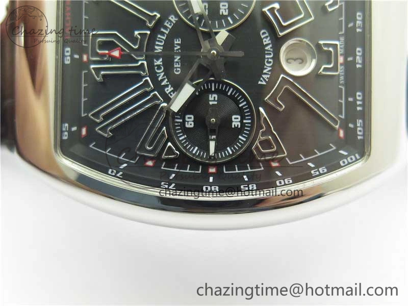 Vanguard V45 Chrono SS ABF Best Edition Black Dial Black Markers on Leather Strap A7750