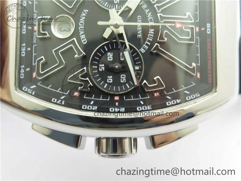 Vanguard V45 Chrono SS ABF Best Edition Black Dial Black Markers on Leather Strap A7750