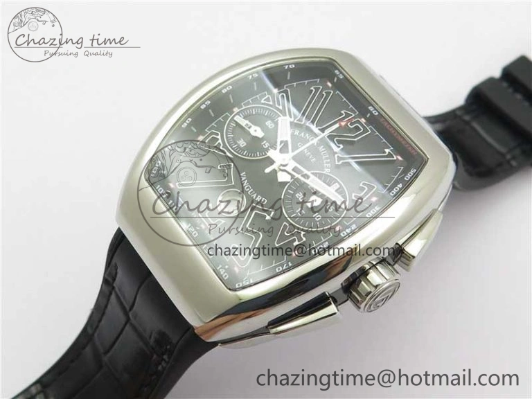 Vanguard V45 Chrono SS ABF Best Edition Black Dial Black Markers on Leather Strap A7750