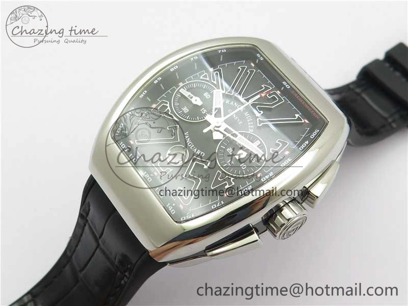 Vanguard V45 Chrono SS ABF Best Edition Black Dial Black Markers on Leather Strap A7750