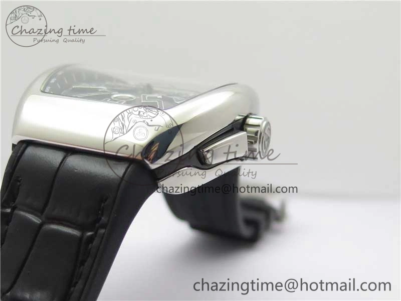Vanguard V45 Chrono SS ABF Best Edition Black Dial Black Markers on Leather Strap A7750