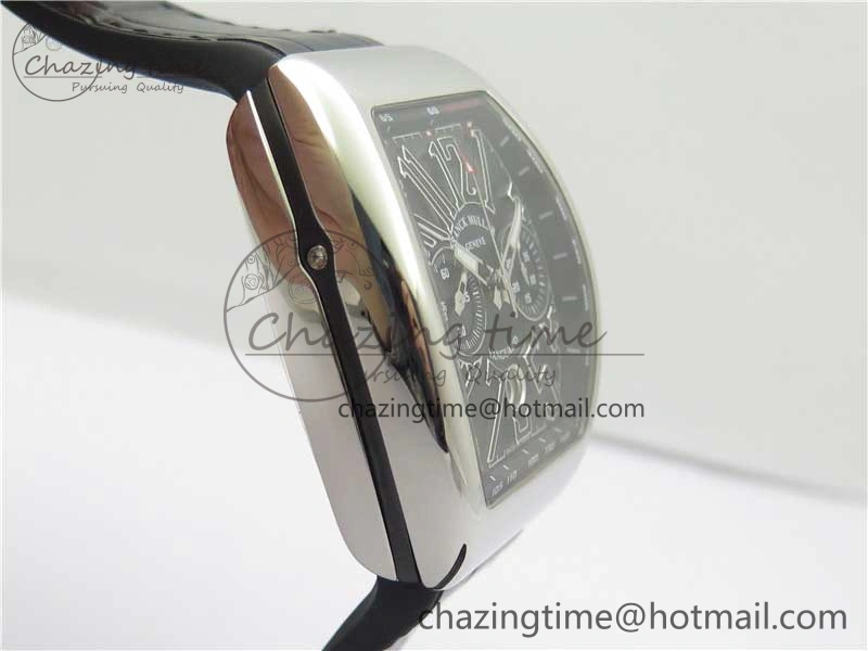 Vanguard V45 Chrono SS ABF Best Edition Black Dial Black Markers on Leather Strap A7750