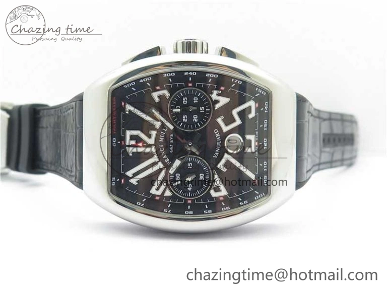 Vanguard V45 Chrono SS ABF Best Edition Black Dial on Leather Strap A7750