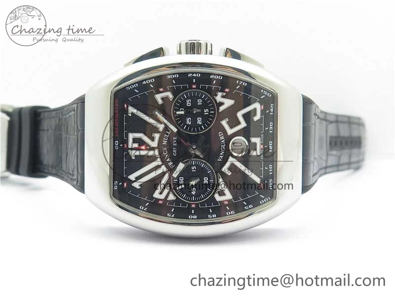 Vanguard V45 Chrono SS ABF Best Edition Black Dial on Leather Strap A7750