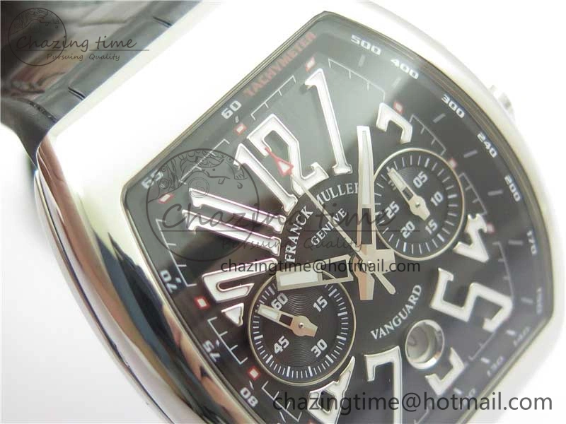 Vanguard V45 Chrono SS ABF Best Edition Black Dial on Leather Strap A7750