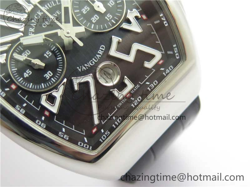 Vanguard V45 Chrono SS ABF Best Edition Black Dial on Leather Strap A7750