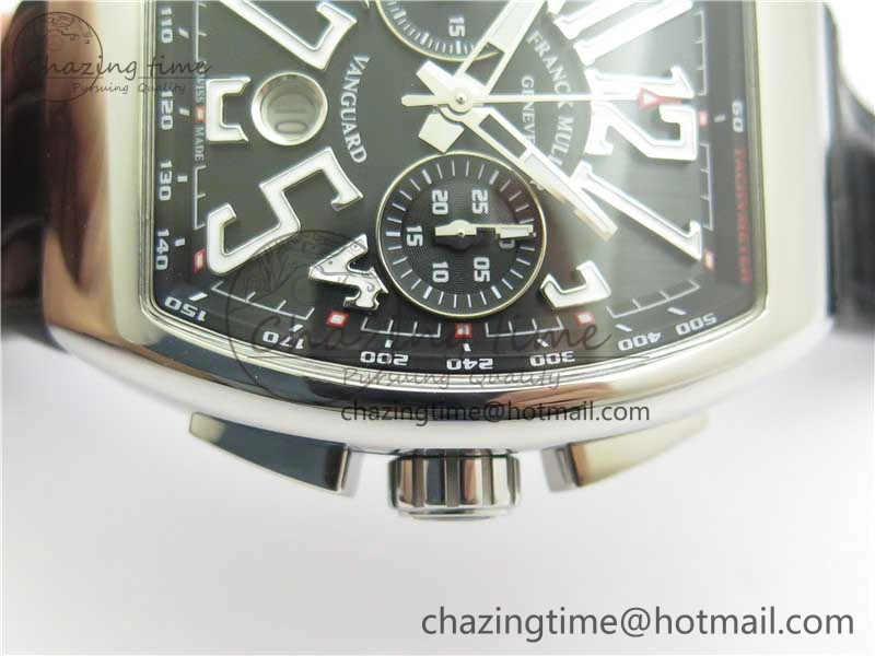 Vanguard V45 Chrono SS ABF Best Edition Black Dial on Leather Strap A7750