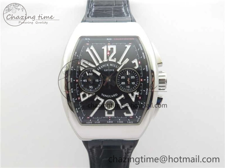 Vanguard V45 Chrono SS ABF Best Edition Black Dial on Leather Strap A7750