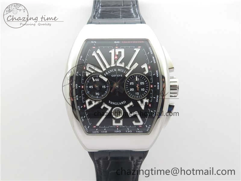 Vanguard V45 Chrono SS ABF Best Edition Black Dial on Leather Strap A7750