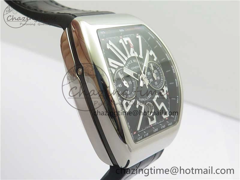 Vanguard V45 Chrono SS ABF Best Edition Black Dial on Leather Strap A7750
