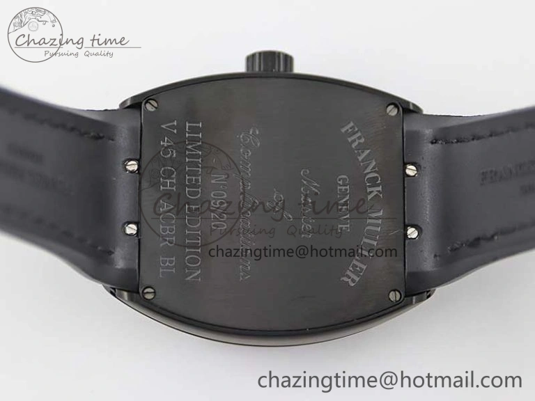 Vanguard V45 DLC ABF 1:1 Best Edition Black Textured Dial on Black Rubber Strap MIYOTA 9015